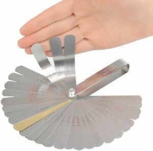 Feeler Gauge Imperial and Metric 32 Balde + Action Ruler for Guitar Player &amp; Lut