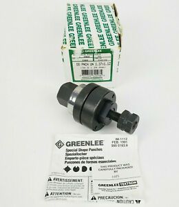 GREENLEE 60098 Double D Punch Unit 1.375&#034; (34.9 mm) x 1.125&#034; (28.6 mm), New!