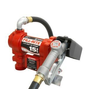 Tuthill Fill Rite FR610GA Pump 115V AC 15 GPM Fuel Transfer Pump, hose, Nozzle