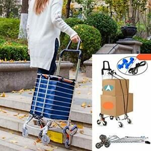 Foldable Shopping Cart Portable Grocery Cart Utility Lightweight Stair Climbi...