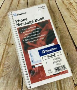 Blueline Telephone Message Book, 5-11/16&#034; x 11&#034;, 400 Messages Set of 2 (D50977)