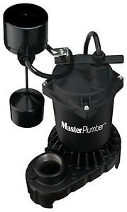 MASTER PLUMBER 176950 Sump Pump, Cast Iron &amp; Zinc Construction, 1/3-HP Motor,
