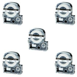 5PK Black on White Compatible with LK-4WBN SS12KW King Jim TepraPro SR950 Tape