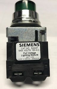 SIEMENS 52AAF PILOT FULL VOLTAGE GREEN LIGHTING MODULE FAST SHIPPING!