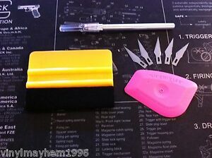 Felt Wrapped Squeegee Lil&#039; Chizler #11 Razor Knife Tool Kit Vinyl Signs Maker