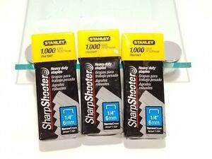 Stanley Tools TRA704T Heavy-Duty Staples 1/4-Inch - 1000 Pack of 3