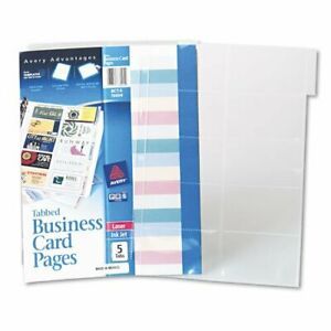 Avery Non Stick Tabbed Business Card Holder Pages