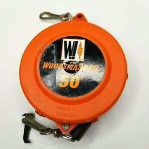 Vintage Woodsman Pro Loggers Tape Measure 50 ft Made in Sweden Working