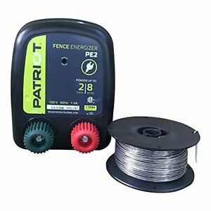 Patriot PE2 Electric Fence Energizer Plus 250-Feet Made in U.S.A. 17 Gauge Sp...
