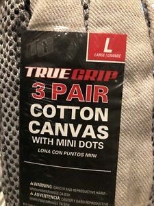 Large Dotted Cotton Canvas Gloves 3 Pairs