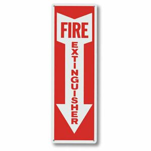Brady® “Fire Extinguisher” w/ Arrow Aluminum Sign 2108LA  - 1 Each