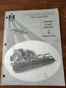IH International Setting Up Instructions Operators Manual 3 &amp; 4 Rotary Hoes