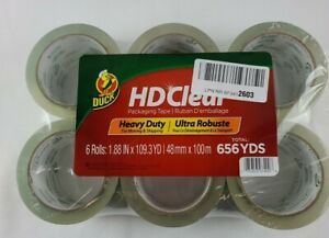 Duck HD Clear Heavy Duty Packing Tape, 1.88 Inch x 109 Yards, 6 Rolls
