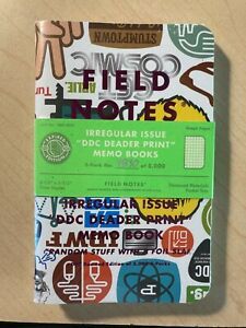 Field Notes Irregular Issue &#034;DDC Deader Prints&#034; THREE PACK •  RARE  • DDC-054