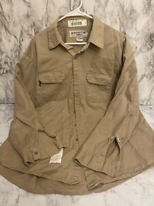 Lot Of 2 XL Long Tan Fr Shirts Flame Resistant Khaki