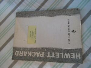 COLLECTABLE RARE HP HEWLETT PACKARD 100D FREQUENCY STANDARD MANUAL 1956 &amp;BIBLI