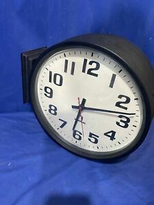 American Time Co. Double Side Mount Wireless Wall Clock Battery Powered