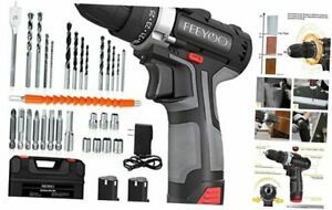 Cordless Drill Set with 2 Batteries, 12.8V 28Nm Powerful Electric Drill