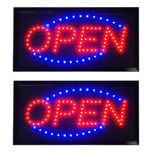 Pack 2X Ultra Bright Animated LED Light Open Business Bar Store Window Sign neon