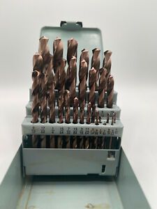 29 PC HS Cobalt Jobber Drill Bit Set 1/16 to 1/2 by 64s