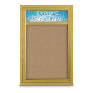 UNITED VISUAL PRODUCTS UV430H-GOLD-BUFF Corkboard,Buff/Gold,24&#034; x 36&#034;