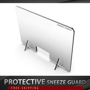 32“ x 24&#034; Sneeze Guard Acrylic Clear safety shields with stands