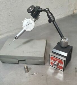 Starrett No. 657A magnetic base with Mitutoyo No. 513-118 indicator