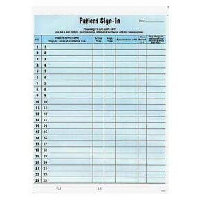 Tabbies Healthcare Patient Sign-In -Part Carbonless Guest Checks Pack,11&#034;Lx8.5&#034;W