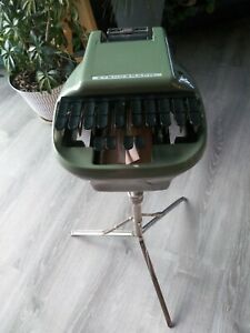 Vintage Green Stenograph Reporter Model Shorthand Machine Samsonite Case&amp;Tripod