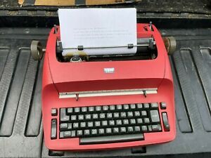 IBM Selectric 1 Electric Typewriter Red works types very well super used shape