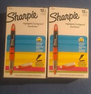2 Boxes of 12 each Sharpie Accent Liquid Highlighter, Fluorescent Orange,