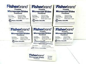 NOS FACTORY SEALED 7 FISHERBRAND 12-552 FROSTED MICROSCOPE SLIDES PRECLEANED