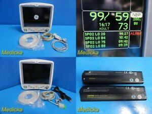 GE Dash 5000 Patient Monitor W/ 2-Leads &amp; 2 Batteries (Printer Enabled) ~ 25668