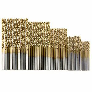 50Pcs Titanium Coated HSS High Speed Steel Drill Bit Set Metal Hole Grooving