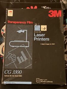3M transparency film laser printers 50 sheets 8.5”x11” CG3300