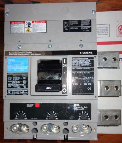 Siemens jxd63b400 3-pole 600v 400amp circuit breaker for sale