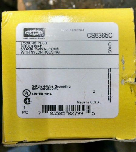 Hubbell wiring device-kellems cs6365c plug,3p,4w,50a,125/250vacv for sale