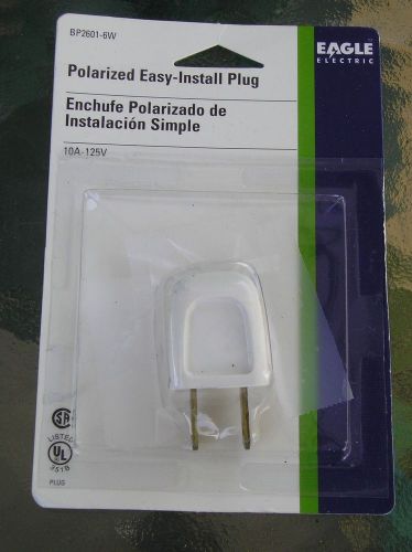 Eagle electric polarized easy install plug - white - bp2601-6w for sale