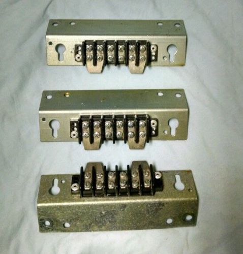 (3) 2p 6 position 30a 600v terminal block wiring junctions with brackets used for sale