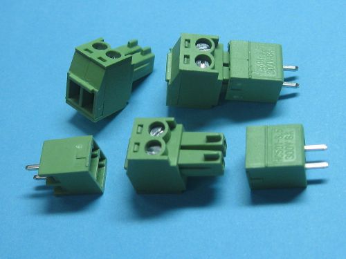 200 x Pitch 3.81mm 2way/pin Screw Terminal Block Connector Green Pluggable Type