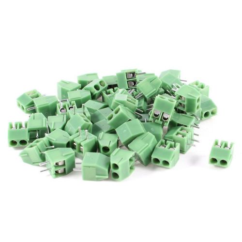 NEW 50 Pcs 300V 10A 2 Positions 3.5mm Pitch Pluggable Terminal Block Green