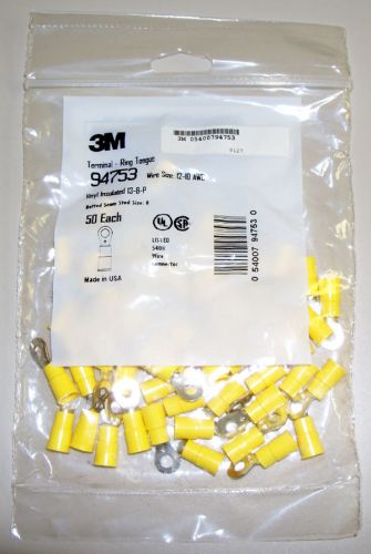50 pcs 3m 94753 ring tongue terminal yellow 12-10 awg for sale