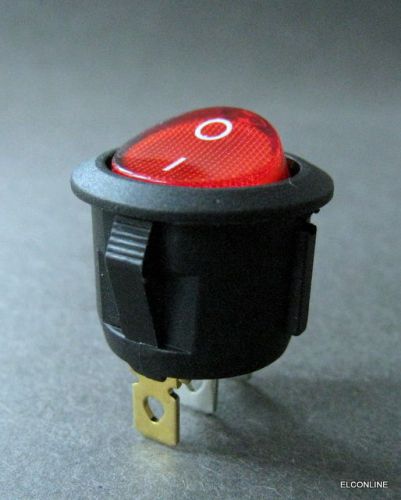 RRS-RD #A9 Red Round Rocker OFF/ON Boat Car Switch with Lamp x 3 pcs