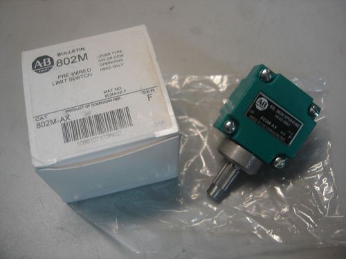 ALLEN BRADLEY 802M-AX PRE-WIRED LIMIT SWITCH HEAD LEVER TYPE CW / CCW SER F NIB