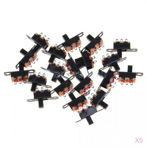 100pcs Black Small Size SPDT Slide Switch On-Off 3-Pin PCB 5V 0.3A DIY Projects