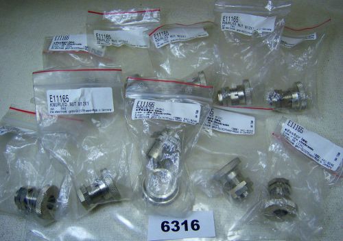 (6316) lot of 10 ifm efector knurled nut e11166 &amp; e11165 m12x1 for sale