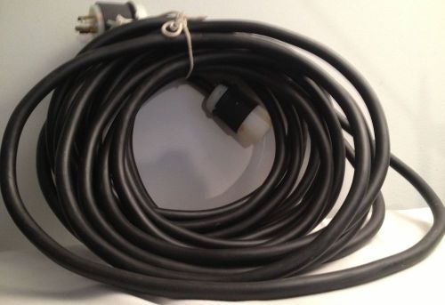 50 foot Hubblell 12/4 Power Cable,20A 125/250 V,2411 Male, 2413 Female ends,