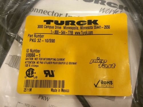 Turck   PKG 3z -10/S90  Cable  Lot of 2    NOS  New In Package