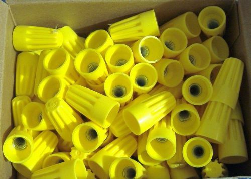 Lot of 100 yellow wire nut twist on connectors  connector for sale
