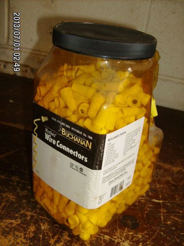 BUCHANAN 250 pc container WT4 (600V) yellow wire nuts connectors 3.38 pounds